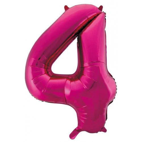 Magenta Number 4 Supershape Foil Balloon