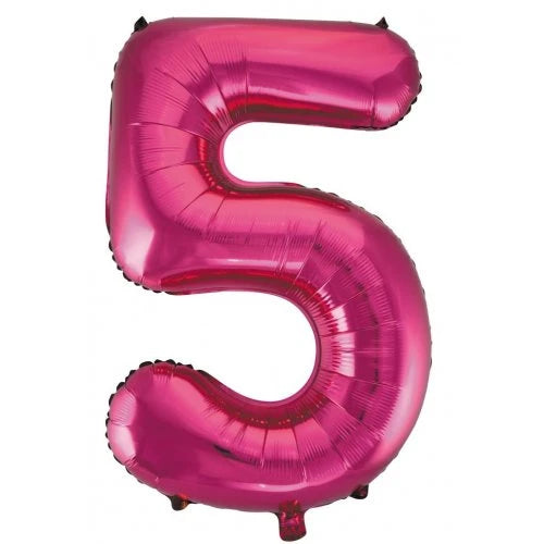 Magenta Number 5 Supershape Foil Balloon