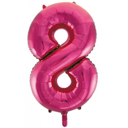 Magenta Number 8 Supershape Foil Balloon