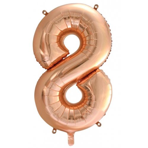 Rose Gold Number 8 Supershape Foil Balloon