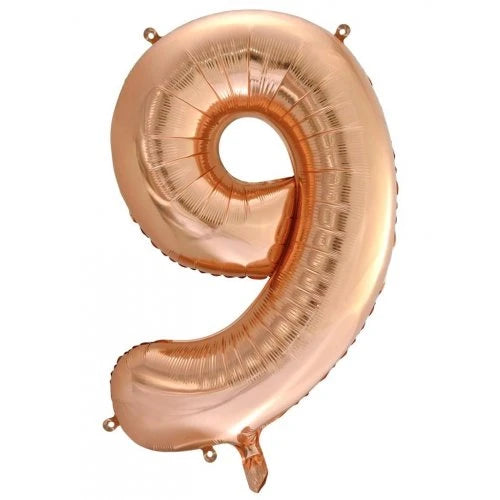 Rose Gold Number 9 Supershape Foil Balloon