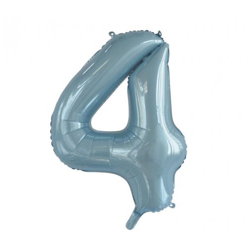 Light Blue Number 4 Supershape Foil Balloon