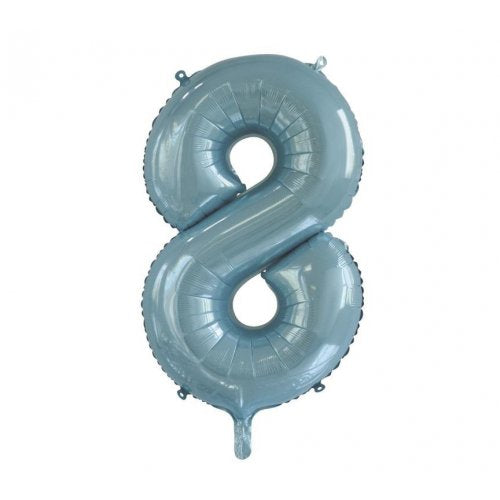 Light Blue Number 8 Supershape Foil Balloon