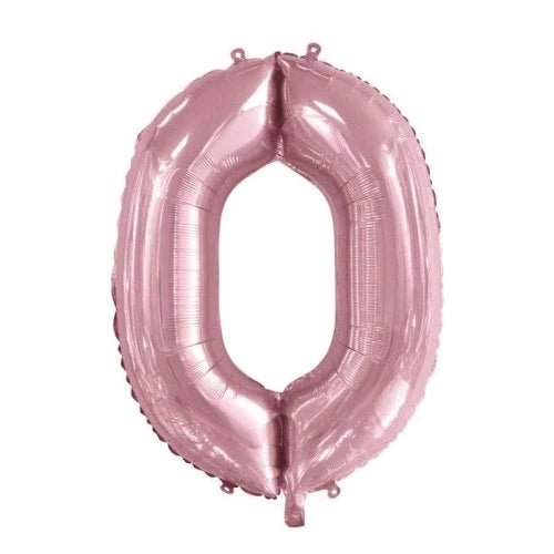 Pastel Pink Number 0 Supershape Foil Balloon