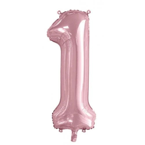 Pastel Pink Number 1 Supershape Foil Balloon