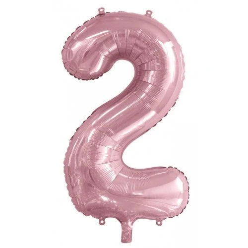 Pastel Pink Number 2 Supershape Foil Balloon