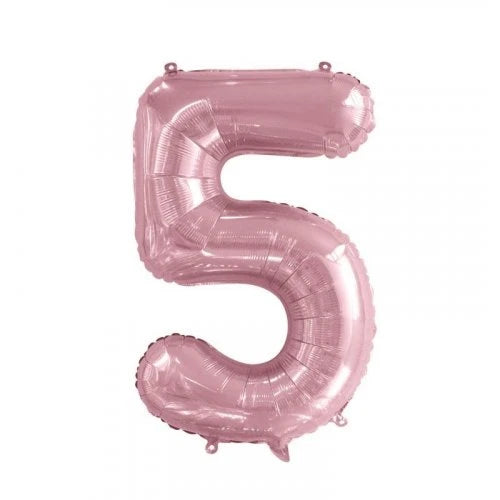 Pastel Pink Number 5 Supershape Foil Balloon