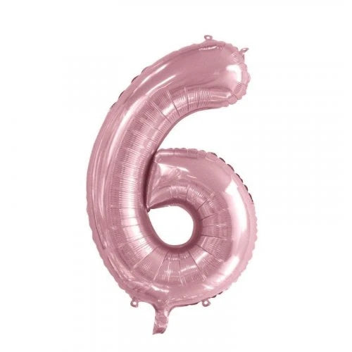 Pastel Pink Number 6 Supershape Foil Balloon