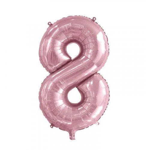 Pastel Pink Number 8 Supershape Foil Balloon