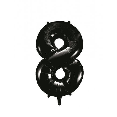 Black Number 8 Supershape Foil Balloon