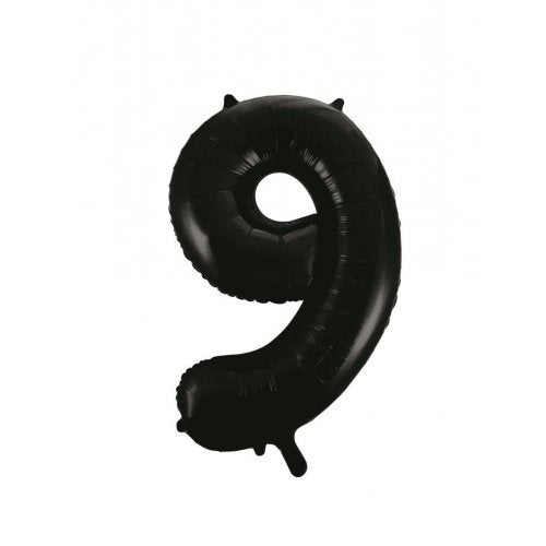 Black Number 9 Supershape Foil Balloon