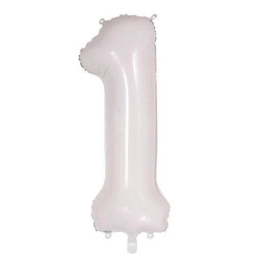 White Number 1 Supershape Foil Balloon