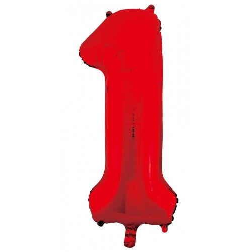 Red Number 1 Supershape Foil Balloon