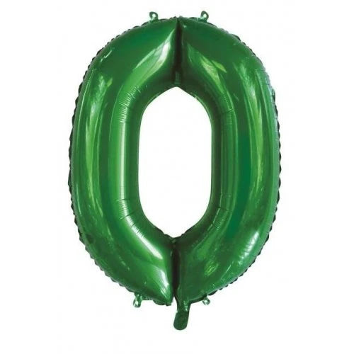 Green Number 0 Supershape Foil Balloon