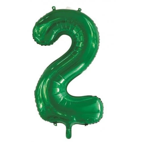 Green Number 2 Supershape Foil Balloon