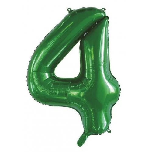 Green Number 4 Supershape Foil Balloon