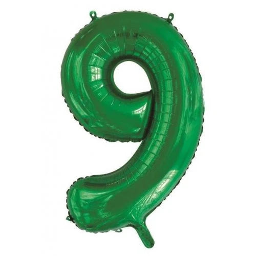 Green Number 9 Supershape Foil Balloon
