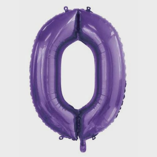 Purple Number 0 Supershape Foil Balloon