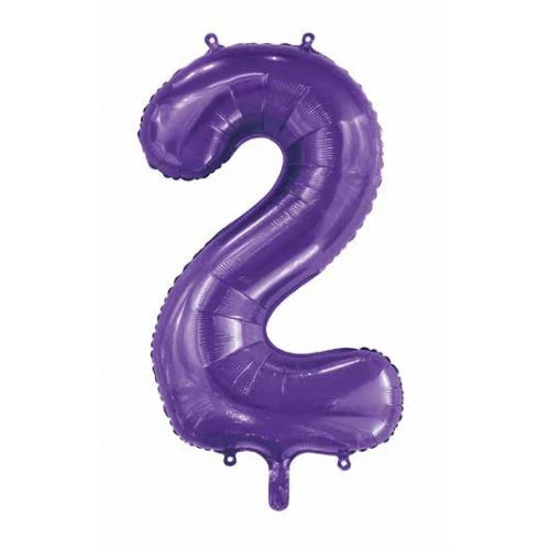 Purple Number 2 Supershape Foil Balloon