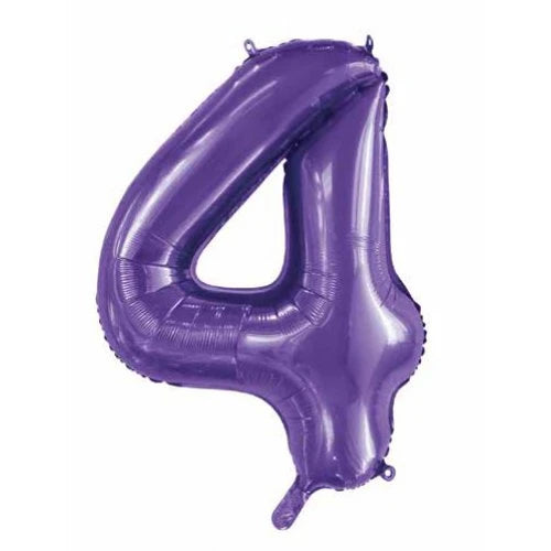 Purple Number 4 Supershape Foil Balloon