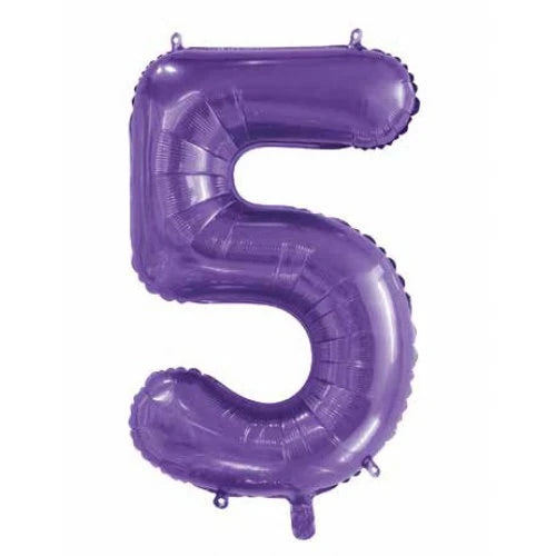 Purple Number 5 Supershape Foil Balloon