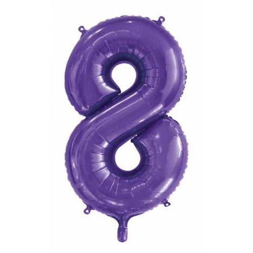 Purple Number 8 Supershape Foil Balloon