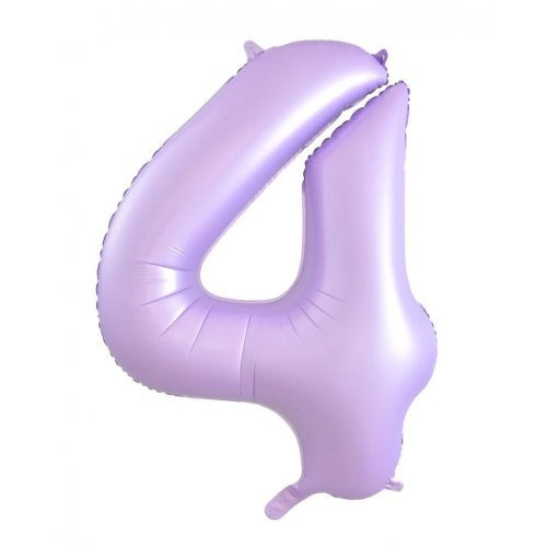 Matt Pastel Lilac 86 cm Number 4 Supershape Foil Balloon