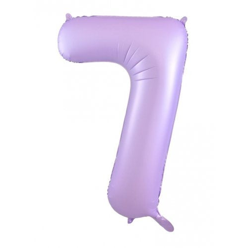 Matt Pastel Lilac 86 cm Number 7 Supershape Foil Balloon