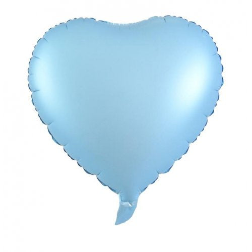 Matt Pastel Blue Heart Foil Balloon