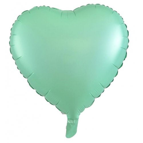 Matt Pastel Mint Heart Foil Balloon