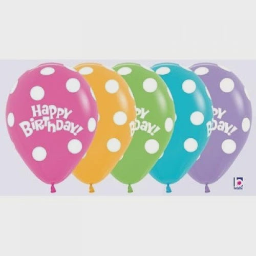 Polka Dot Birthday 30 cm Latex Balloon