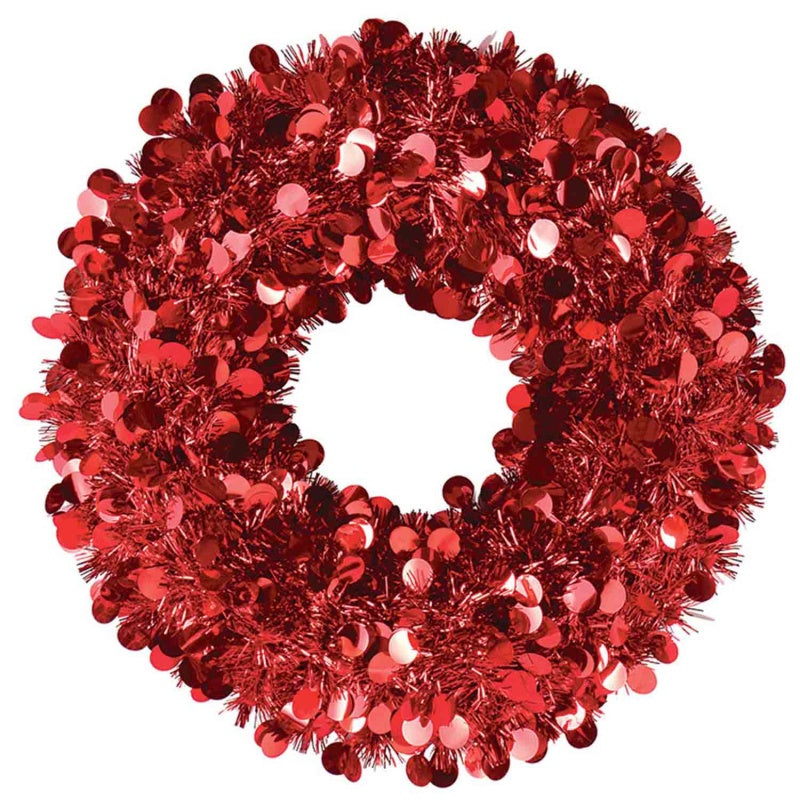 Christmas Red Jumbo Tinsel Wreath