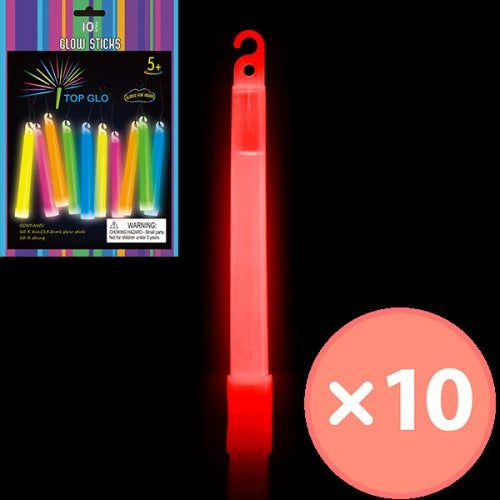 Glow Stick Pack of 10 - Red