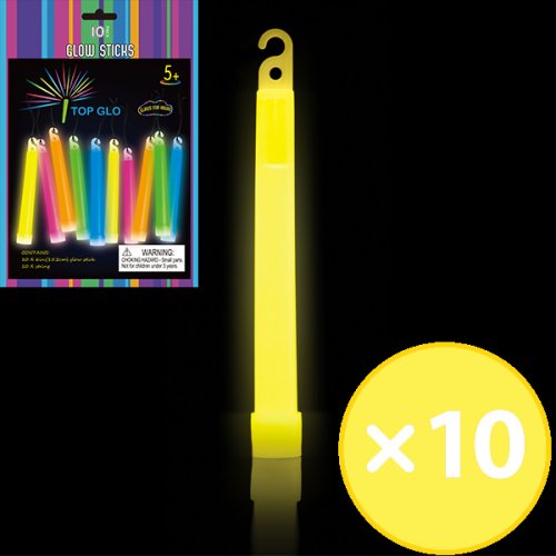 Glow Stick Pack of 10 - Yellow