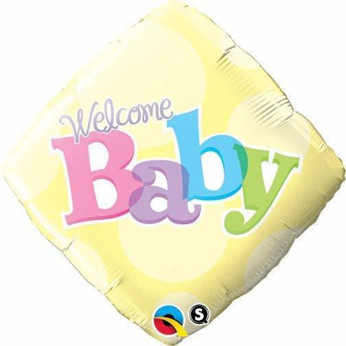 Welcome Baby Yellow Dots Balloon