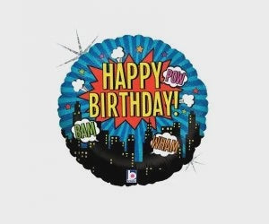 Superhero Happy Birthday Foil Balloon