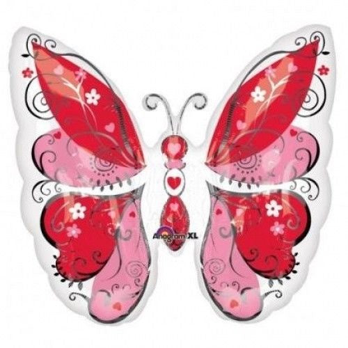 Whimsical Hearts Butterfly Balloon