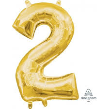 Gold Number 2 Foil Balloon