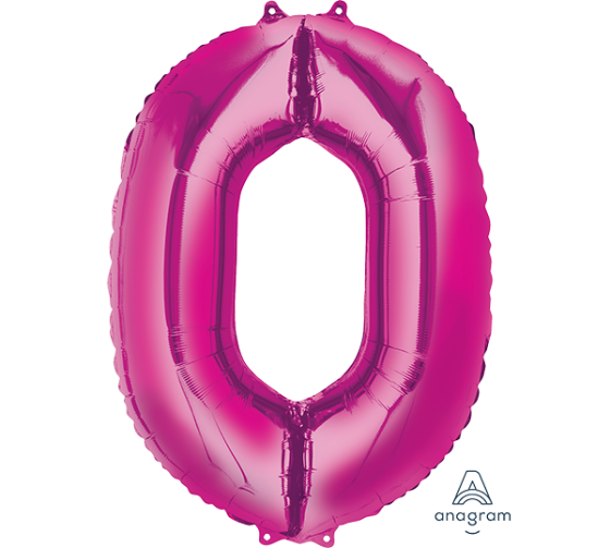 Pink Number 0 Supershape Foil Balloon