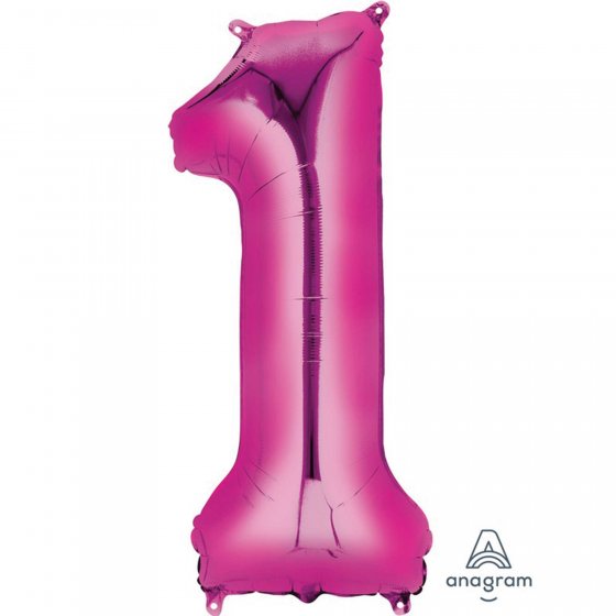 Pink Number 1  Foil Balloon