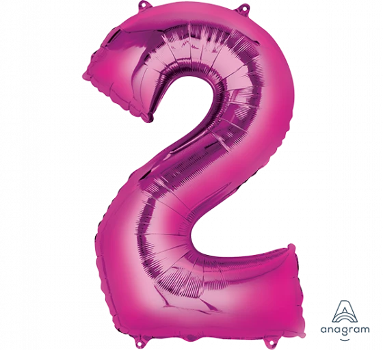 Pink Number 2 Supershape Foil Balloon