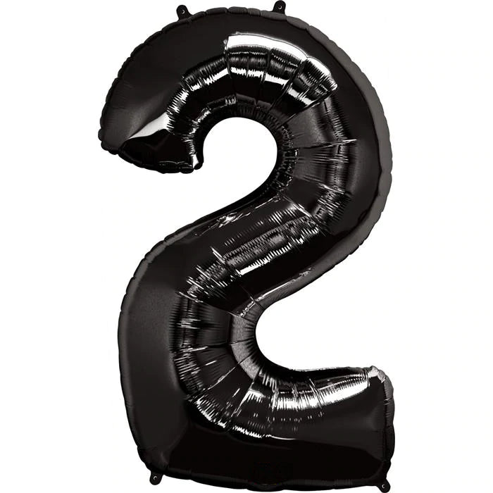 Qualatex Black Number 2 Supershape Foil Balloon