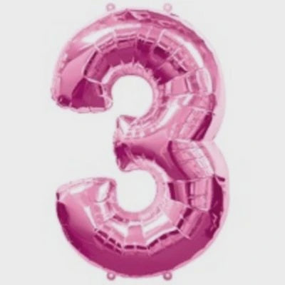 Pink Number 3 Supershape Foil Balloon