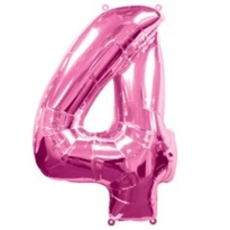 Pink Number 4 Supershape Foil Balloon