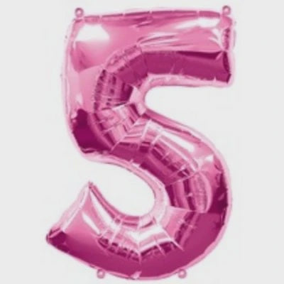 Pink Number 5 Supershape Foil Balloon