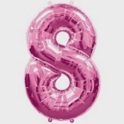 Pink Number 8 Supershape Foil Balloon