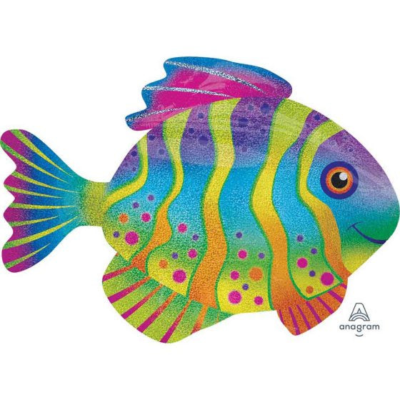 Holographic Colourful Fish Supershape Balloon