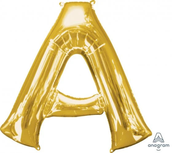 Gold Letter A Supershape Foil Balloon