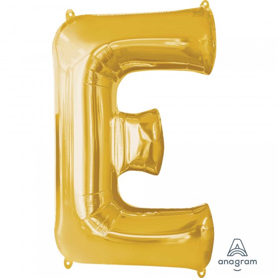 Gold Letter E Supershape Foil Balloon