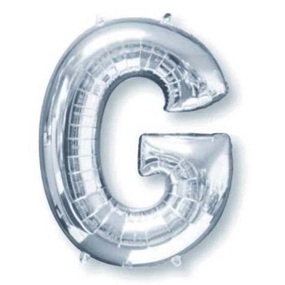 Silver Letter G Supershape Foil Balloon